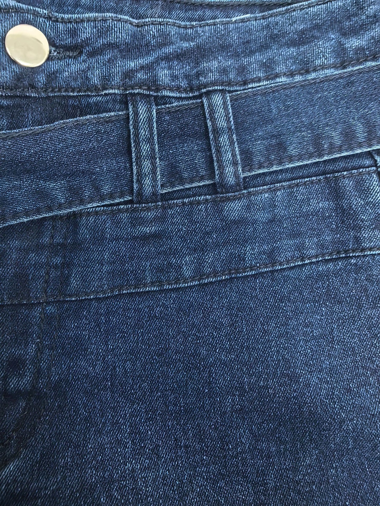 Ladies Deep Blue High Waist Bell Bottom Jeans