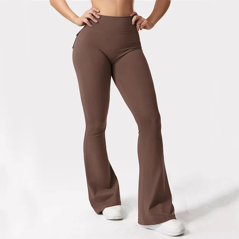Yoga Flare Trousers, High-Waisted Tummy-Control
