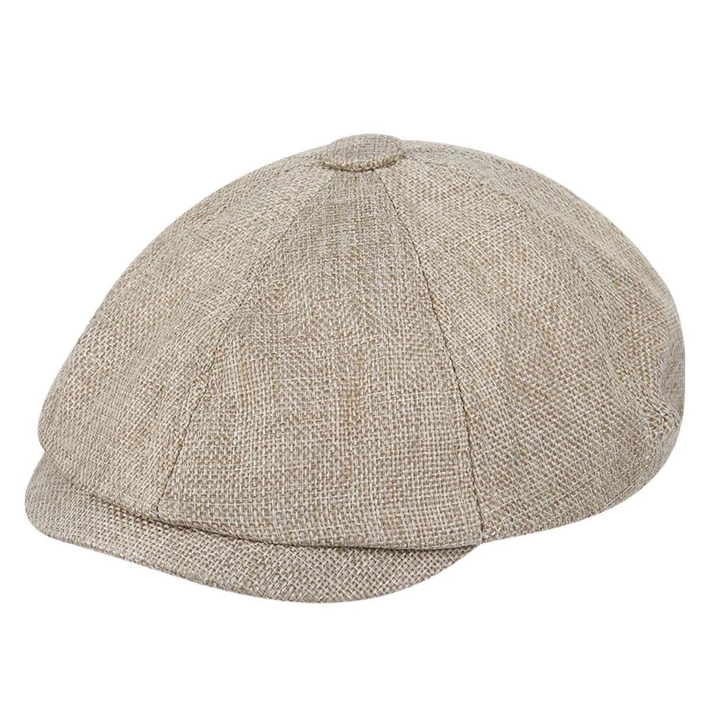 Men's Herringbone Tweed Hat Flat