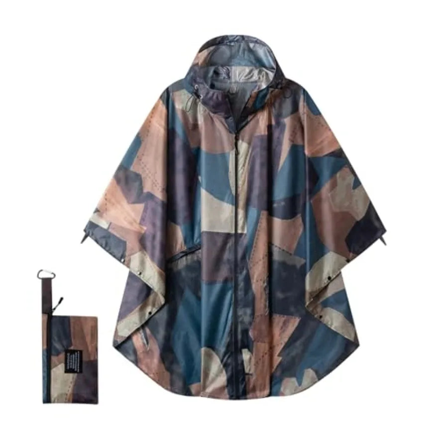 Hooded Rain Ponchos for Adult - Rain Coat and Rain Jacket with Waterproof Pocket and Zipper