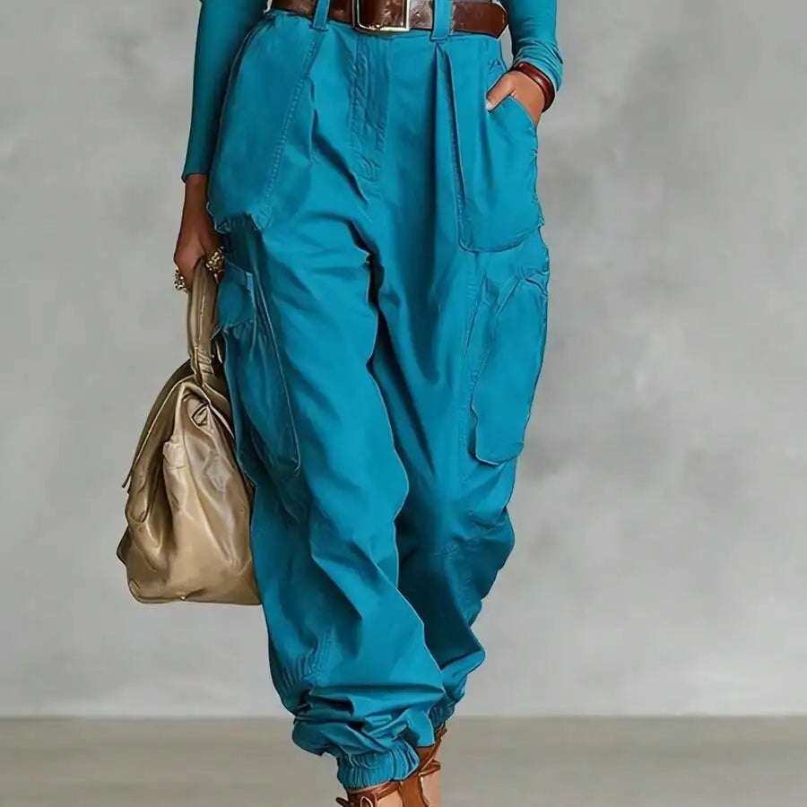 Loose Wide Leg Cargo Pants For Women With Multiple Pockets Casual Jogger Pants