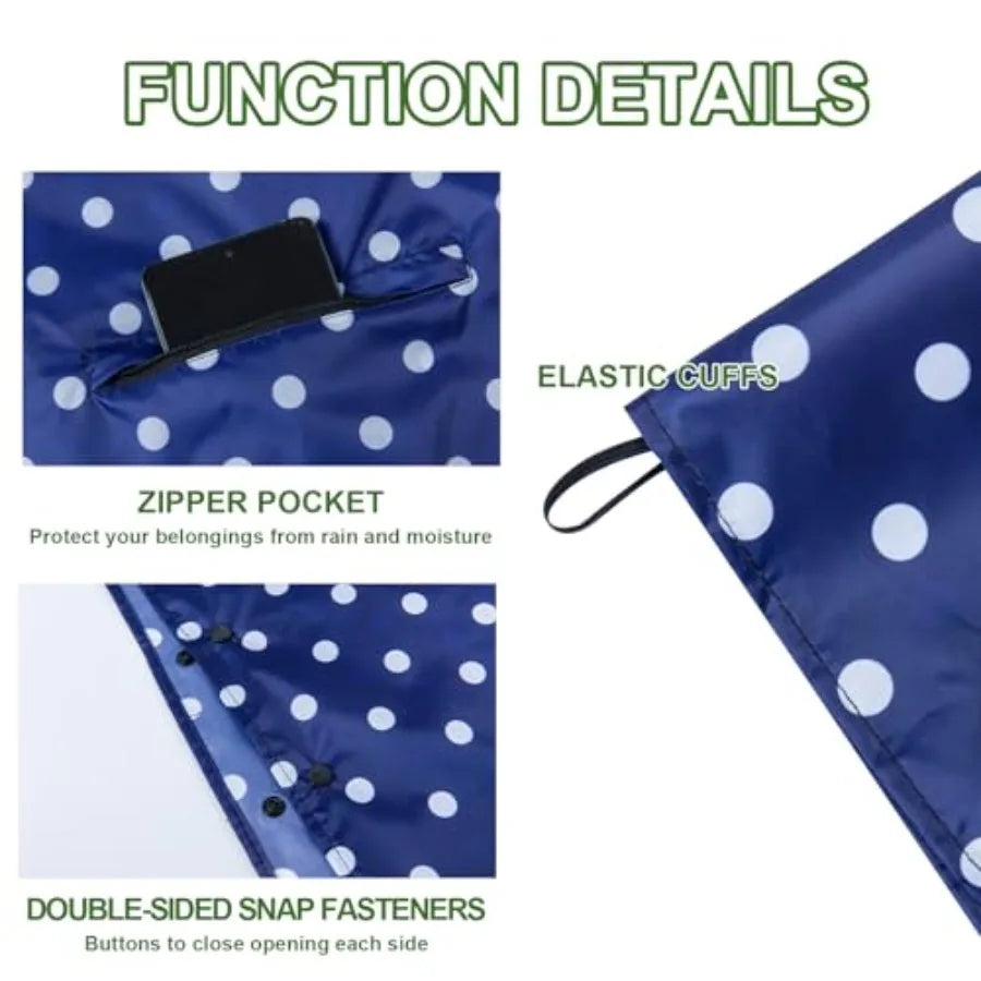 Hooded Rain Ponchos for Adult - Rain Coat and Rain Jacket with Waterproof Pocket and Zipper
