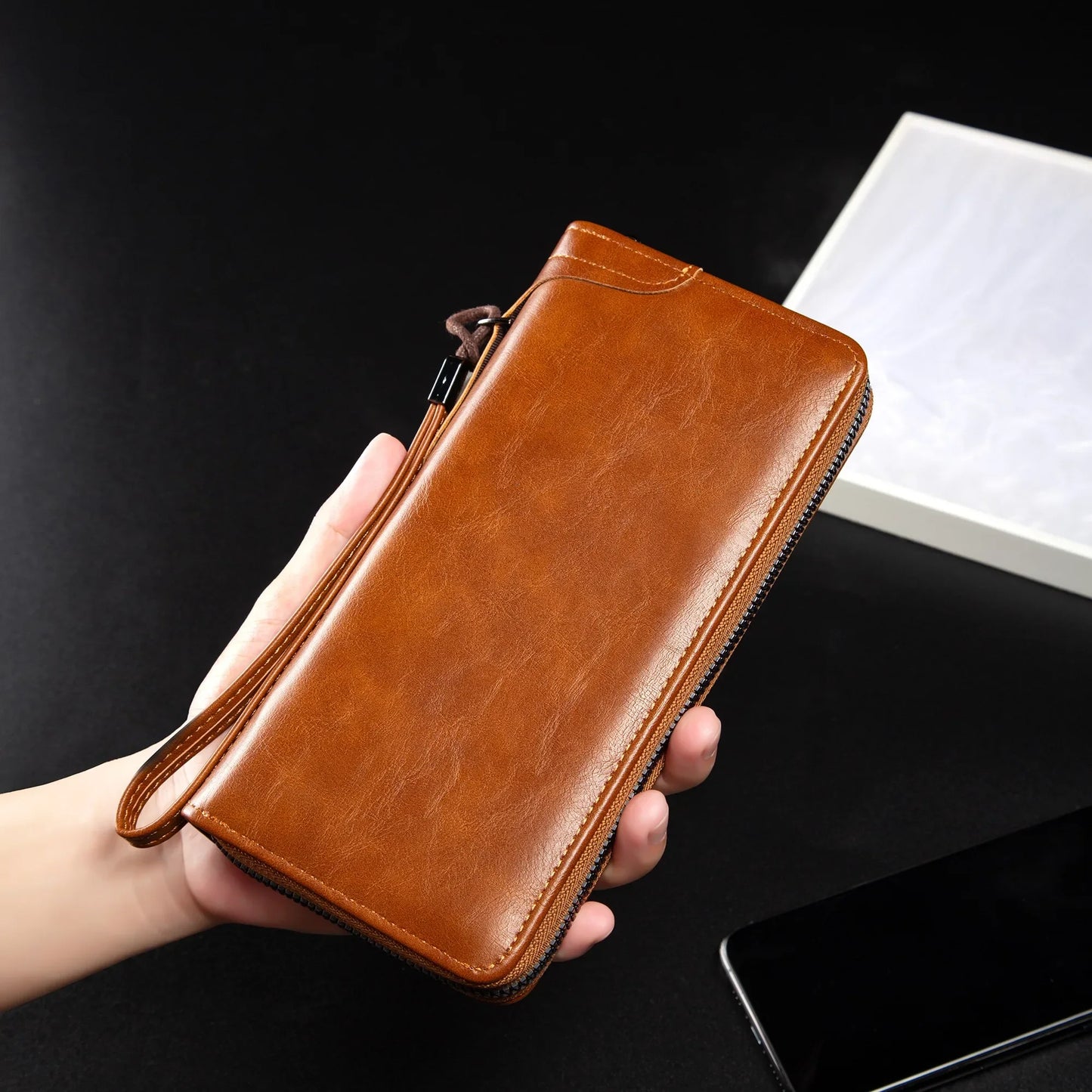 Long Zipper Wallet RFID Blocking