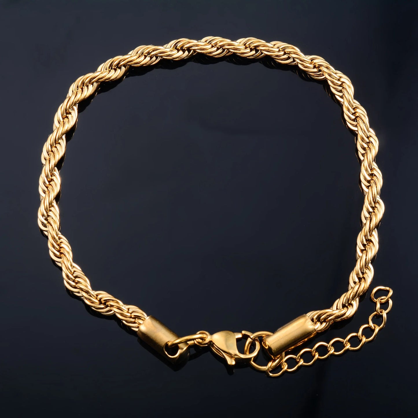 Stainless Steel Rope Chain Bracelet  Gold/Silver