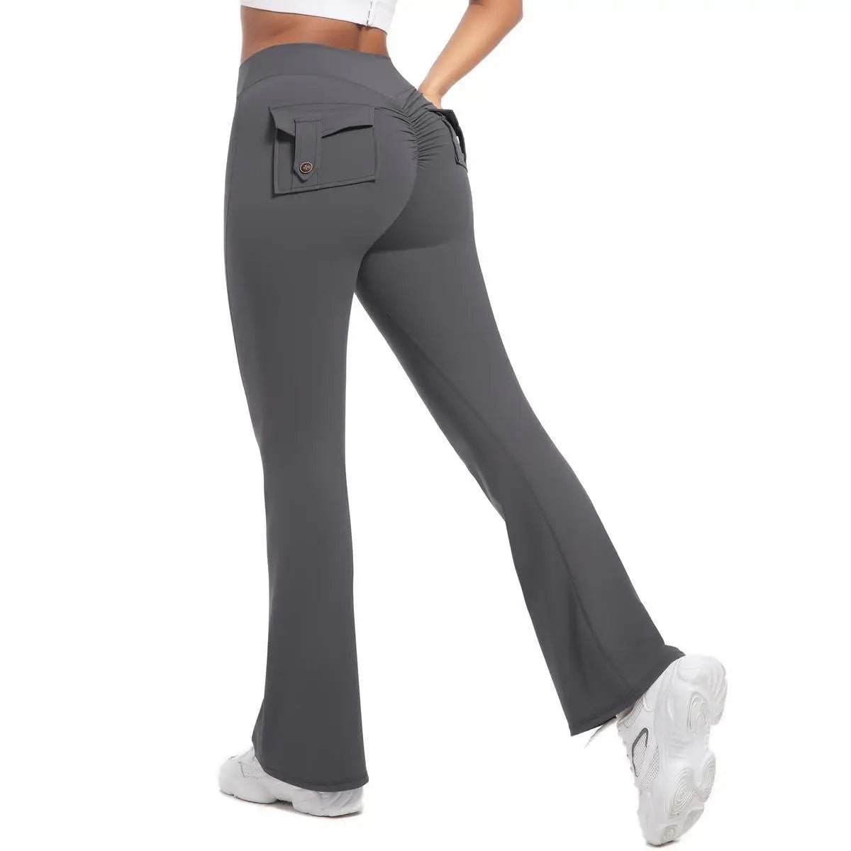 Yoga Flare Trousers, High-Waisted Tummy-Control