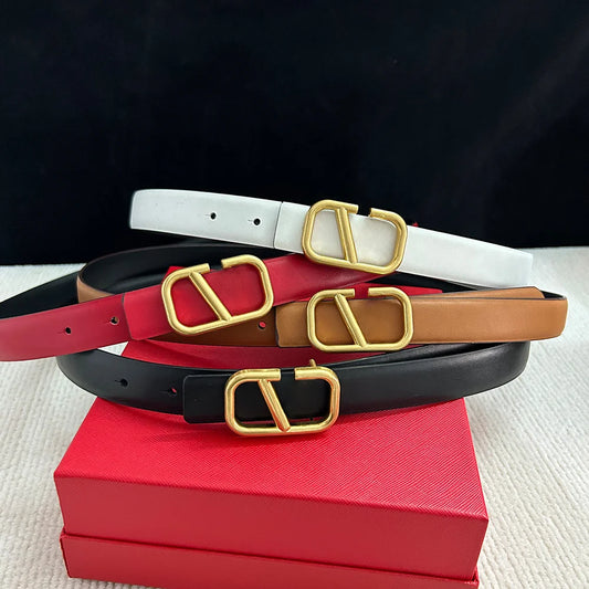Women's ‌real Leather Belt, High-end Italian Brand Women's Belt, Personalized Business Belt, Versatile Fashion Accessory for Jeans. Suitable for Pairing with Dresses, Trendy Luxury Brand Girl Style Belt, Can Be Used on Both