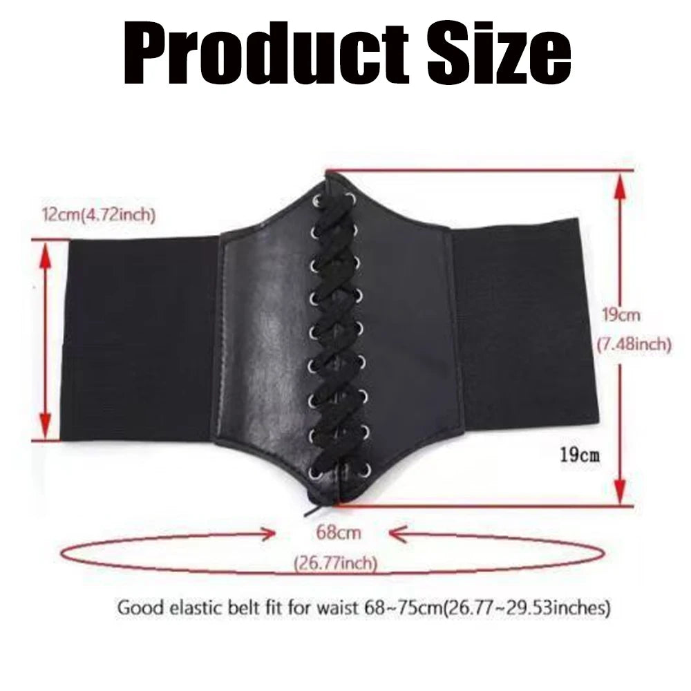 Women's Corset Body Shapewear Sexy Wide Leather Belt Cummerbunds Strap Belts for Women High Waist Slimming Corsets and Bustiers
