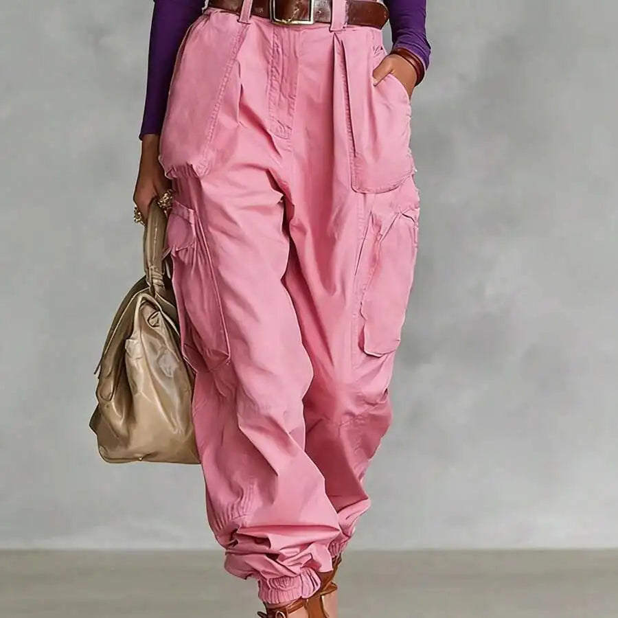 Loose Wide Leg Cargo Pants For Women With Multiple Pockets Casual Jogger Pants
