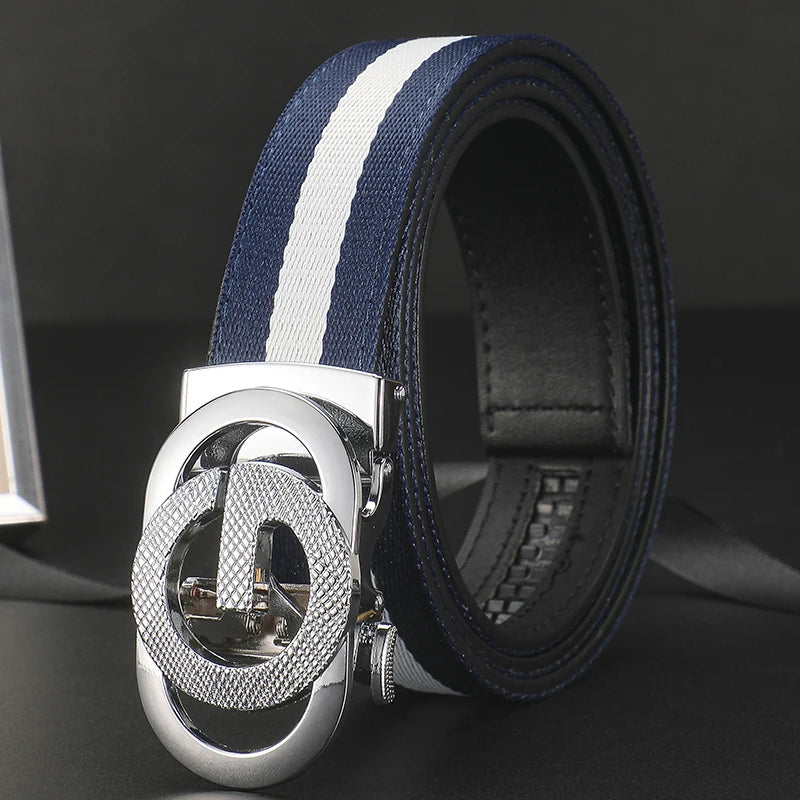 2026 wide 3.4cm Men's Belt Formal Leather Canvas Belt men,High Quality Metal Buckle Male Belt for men jeans work belt