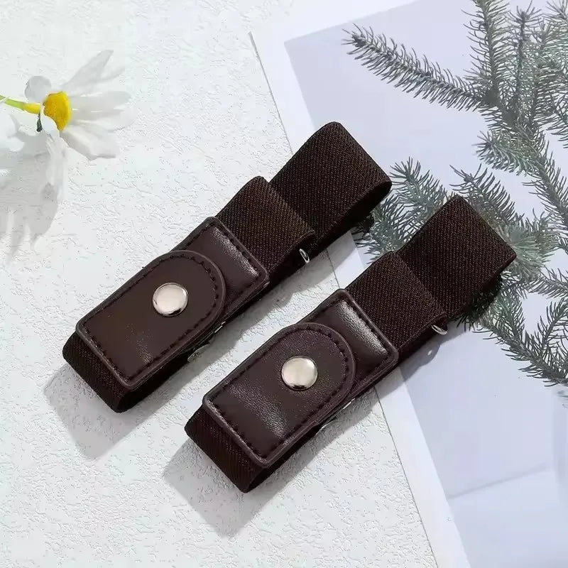 2pcs set No Buckle Elastic Belt, Adjustable Invisible Belts