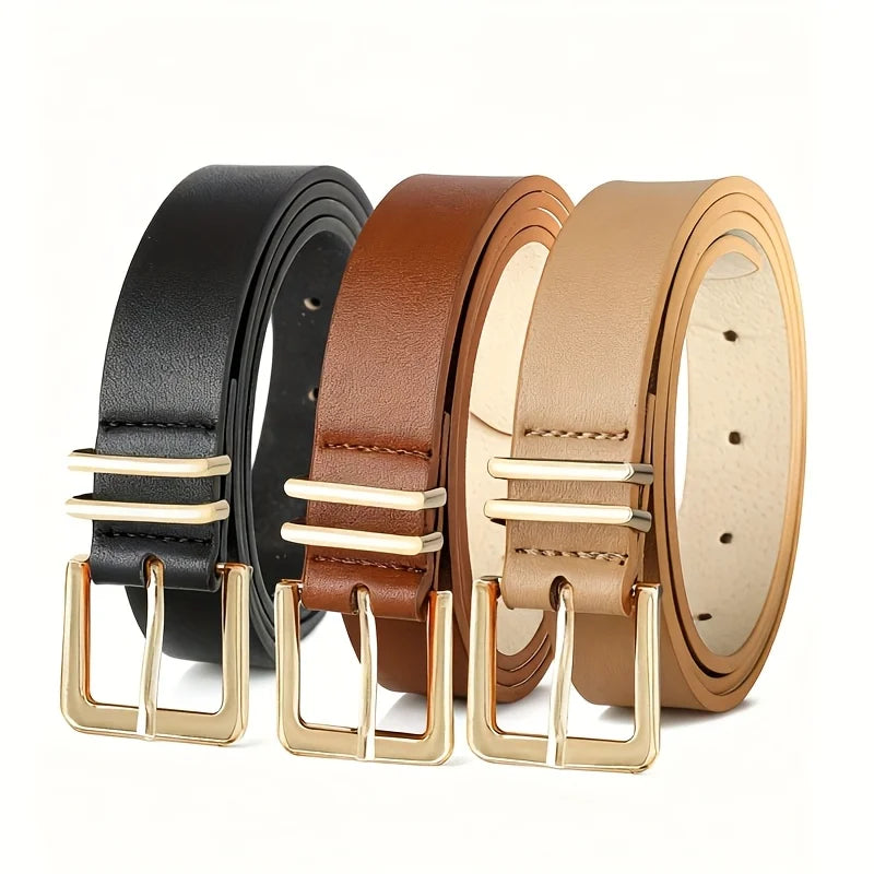 Women's Faux Leather Pin Buckle Belt