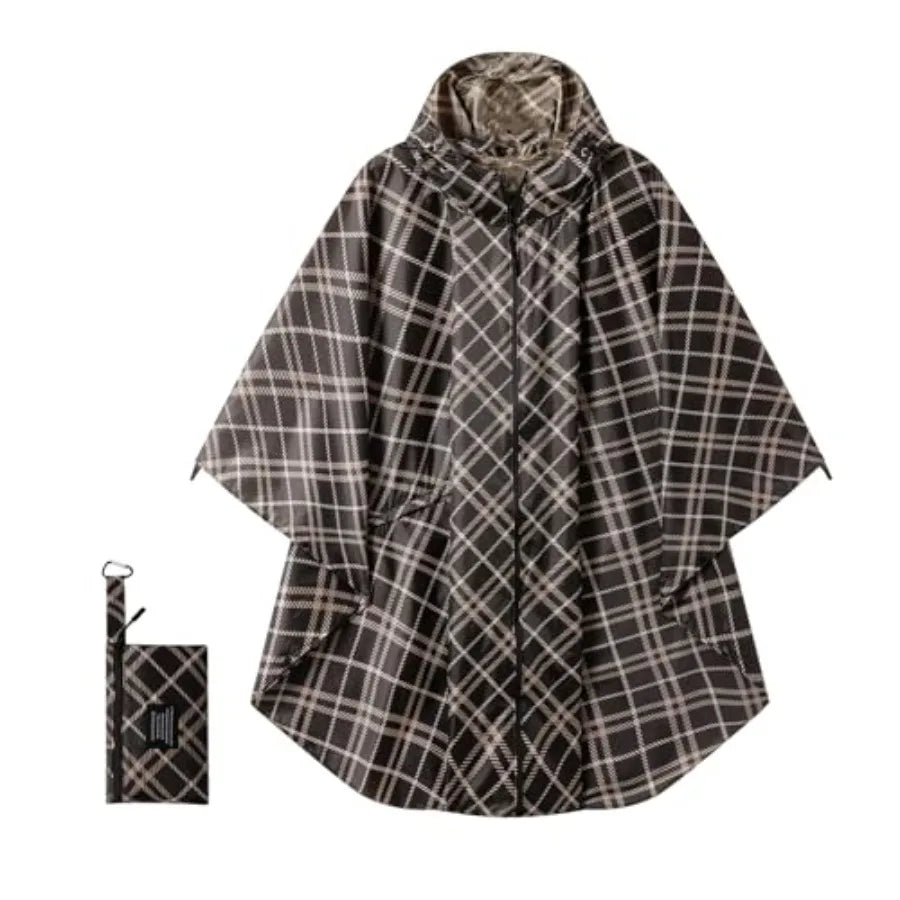 Hooded Rain Ponchos for Adult - Rain Coat and Rain Jacket with Waterproof Pocket and Zipper