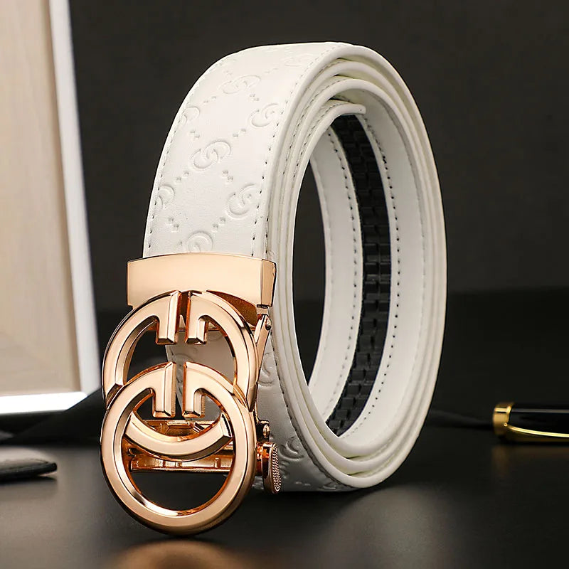 2025 New Width 34mm Belts for Women Girls Dress Fashion Waist Belt Cowhide LeatherMetalBuckle men Belt Leisure Jeans Waistband