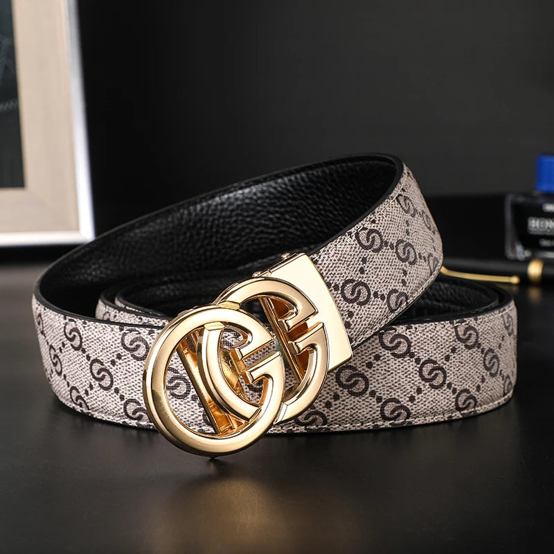 2025 New Width 34mm Belts for Women Girls Dress Fashion Waist Belt Cowhide LeatherMetalBuckle men Belt Leisure Jeans Waistband