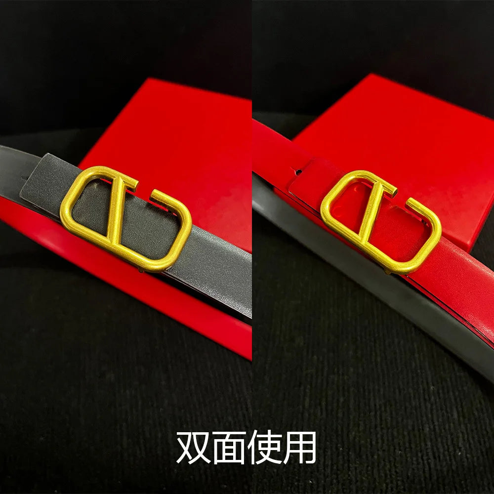 Women's ‌real Leather Belt, High-end Italian Brand Women's Belt, Personalized Business Belt, Versatile Fashion Accessory for Jeans. Suitable for Pairing with Dresses, Trendy Luxury Brand Girl Style Belt, Can Be Used on Both