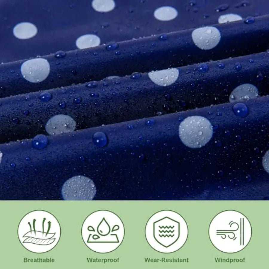 Hooded Rain Ponchos for Adult - Rain Coat and Rain Jacket with Waterproof Pocket and Zipper