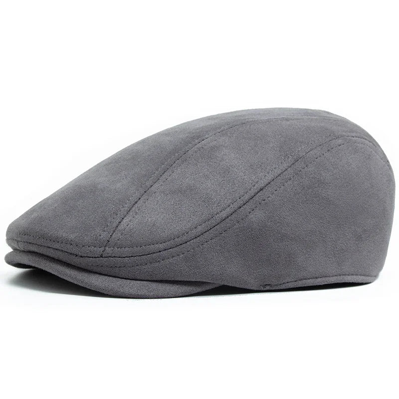 Suede Autumn Winter Beret Fashion Vintage Men Women Newsboy Hat