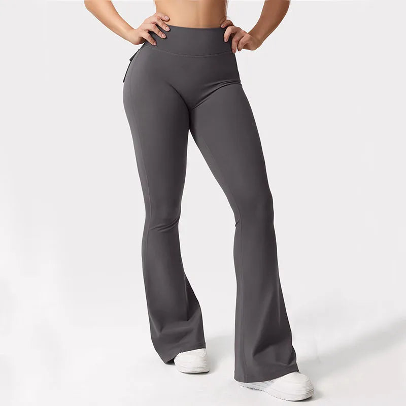 Yoga Flare Trousers, High-Waisted Tummy-Control