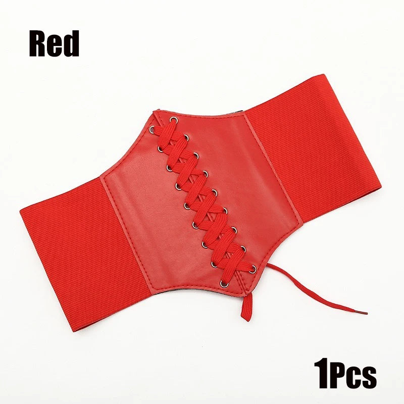 Women's Corset Body Shapewear Sexy Wide Leather Belt Cummerbunds Strap Belts for Women High Waist Slimming Corsets and Bustiers