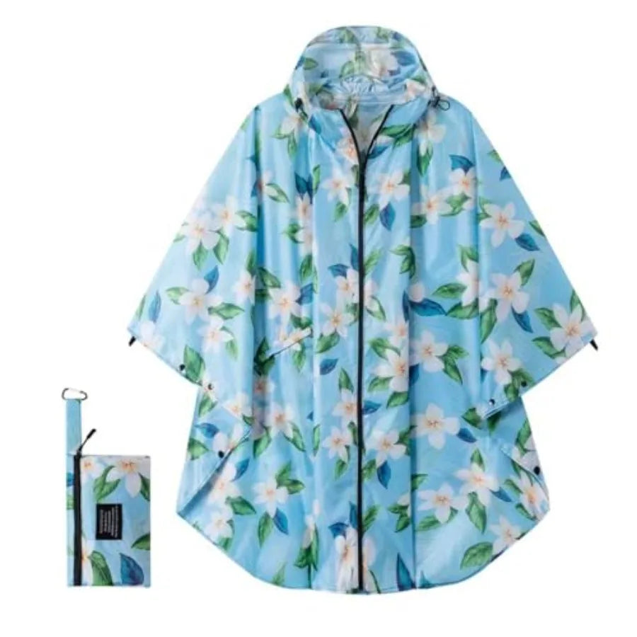 Hooded Rain Ponchos for Adult - Rain Coat and Rain Jacket with Waterproof Pocket and Zipper
