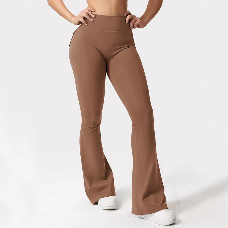 Yoga Flare Trousers, High-Waisted Tummy-Control