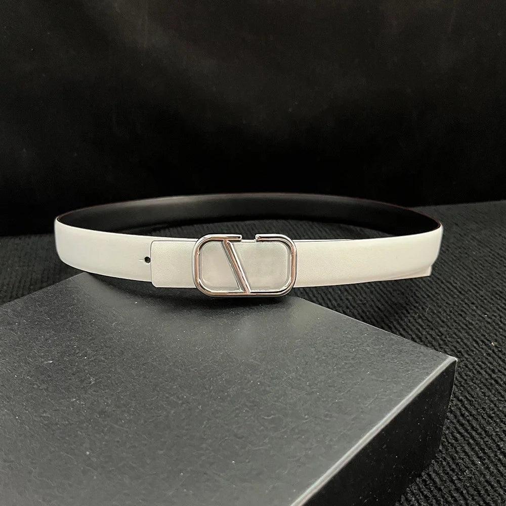 Women's ‌real Leather Belt, High-end Italian Brand Women's Belt, Personalized Business Belt, Versatile Fashion Accessory for Jeans. Suitable for Pairing with Dresses, Trendy Luxury Brand Girl Style Belt, Can Be Used on Both