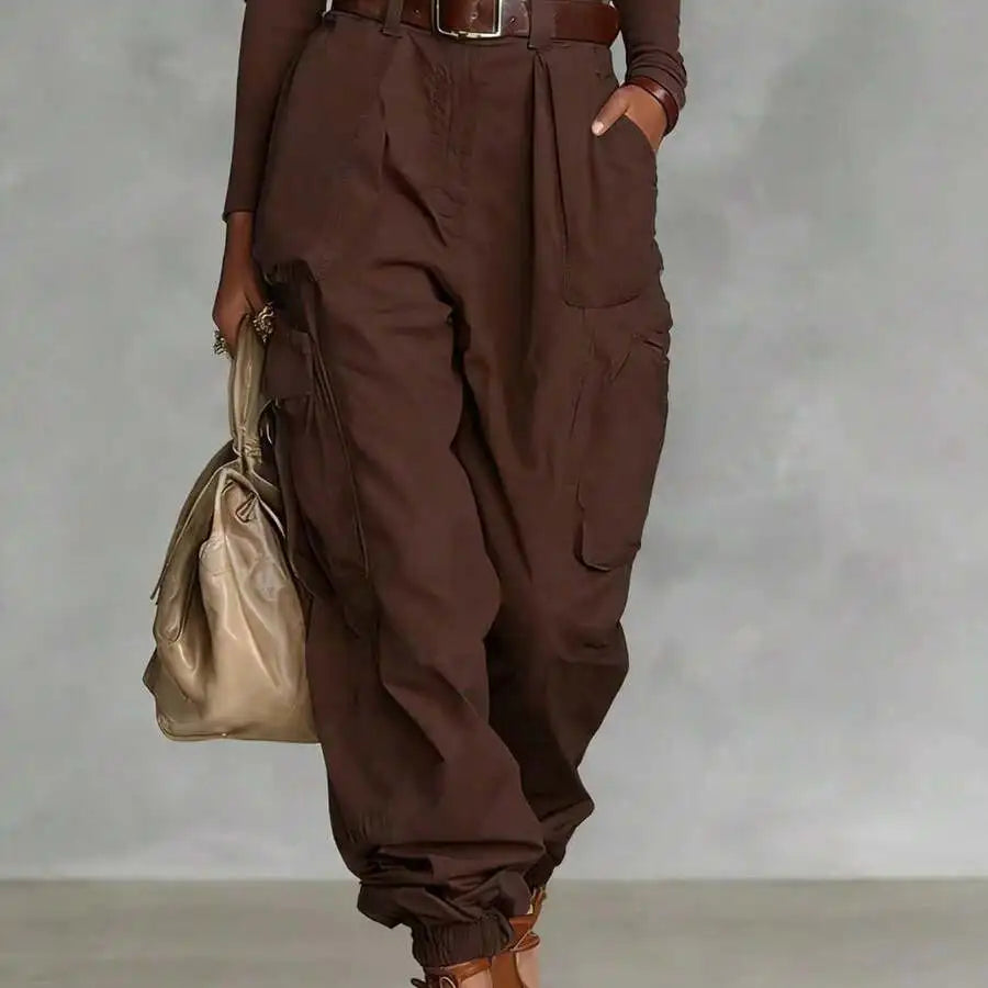 Loose Wide Leg Cargo Pants For Women With Multiple Pockets Casual Jogger Pants