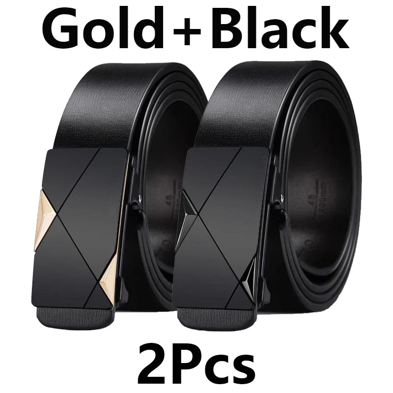 Stylish Men's PU Leather Belt Fashion Belts for Daily Leisure Festival Work Business Pants Automatic Metal Buckle Luxury Belts