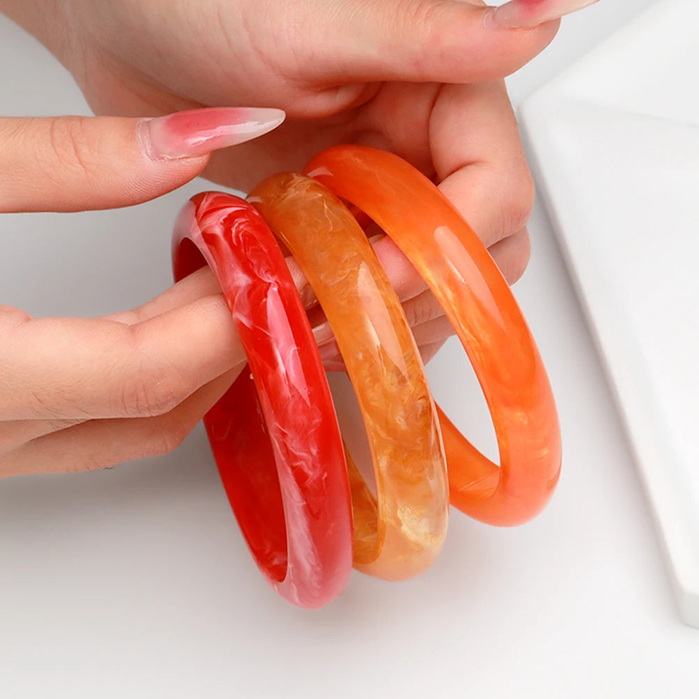 3pcs New Vintage Resin Acrylic Bangle Set