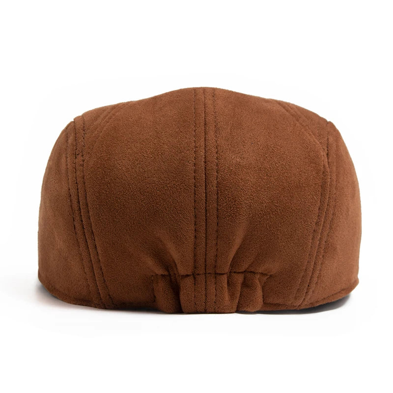 Suede Autumn Winter Beret Fashion Vintage Men Women Newsboy Hat