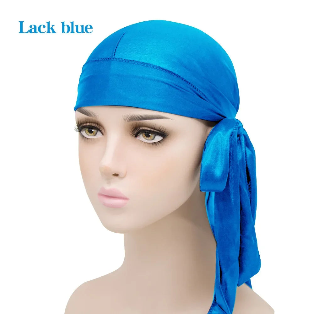 Solid Color Silk Satin Durag Headwear