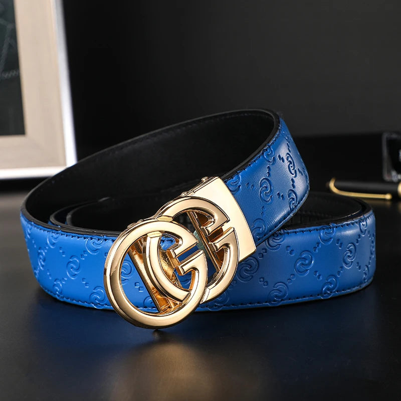 2025 New Width 34mm Belts for Women Girls Dress Fashion Waist Belt Cowhide LeatherMetalBuckle men Belt Leisure Jeans Waistband