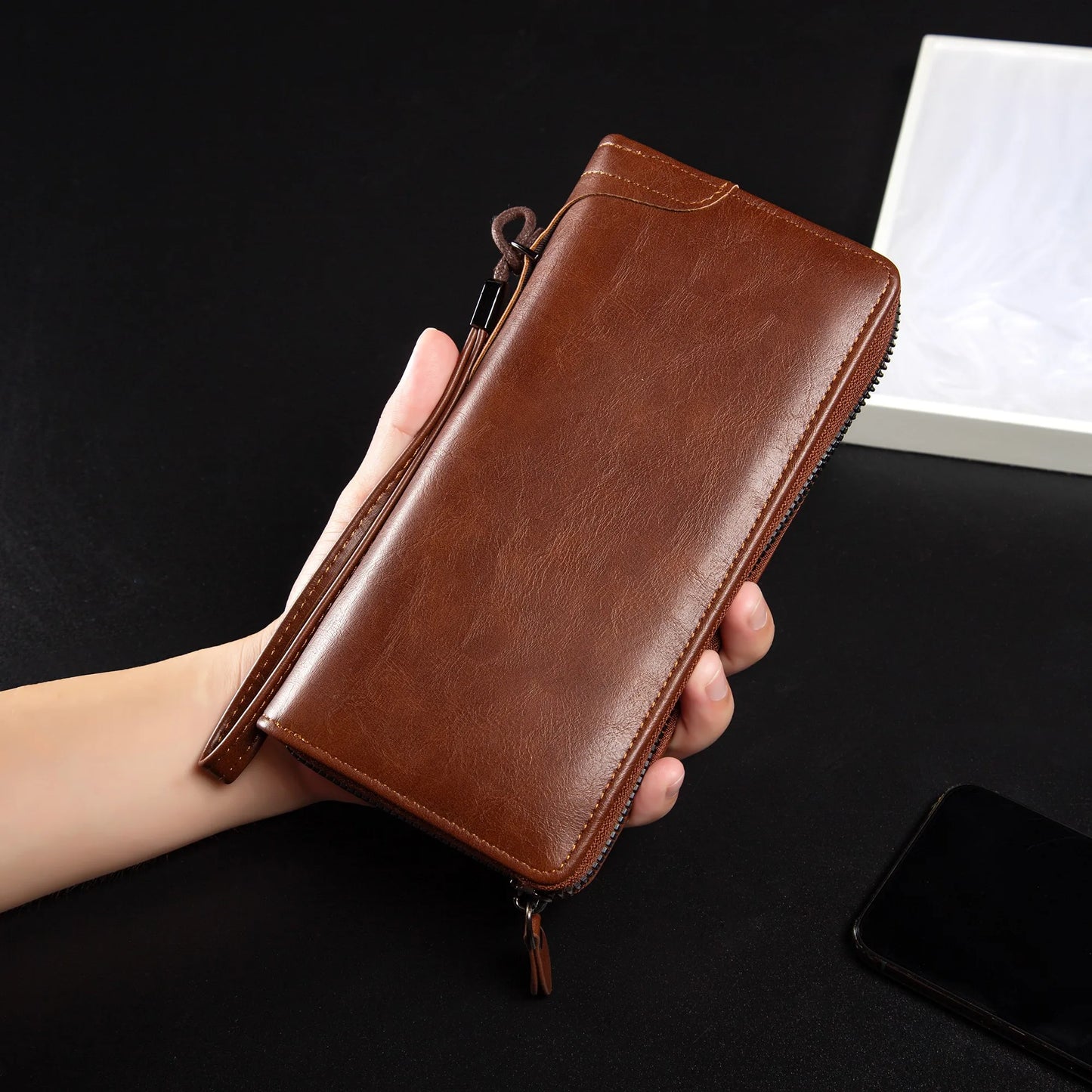 Long Zipper Wallet RFID Blocking