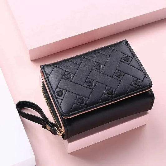 Embroidered Wallet with Zipper