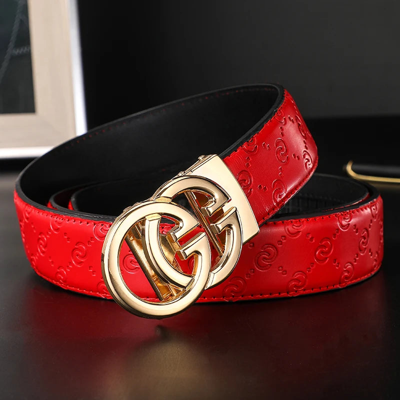 2025 New Width 34mm Belts for Women Girls Dress Fashion Waist Belt Cowhide LeatherMetalBuckle men Belt Leisure Jeans Waistband