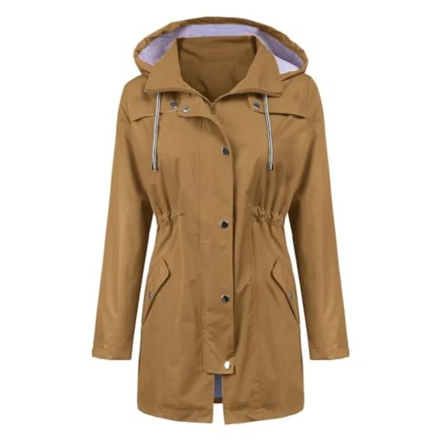 LOMON Raincoat Women Waterproof Long Hooded Trench Coats Lined Windbreaker Travel Jacket S-XXL