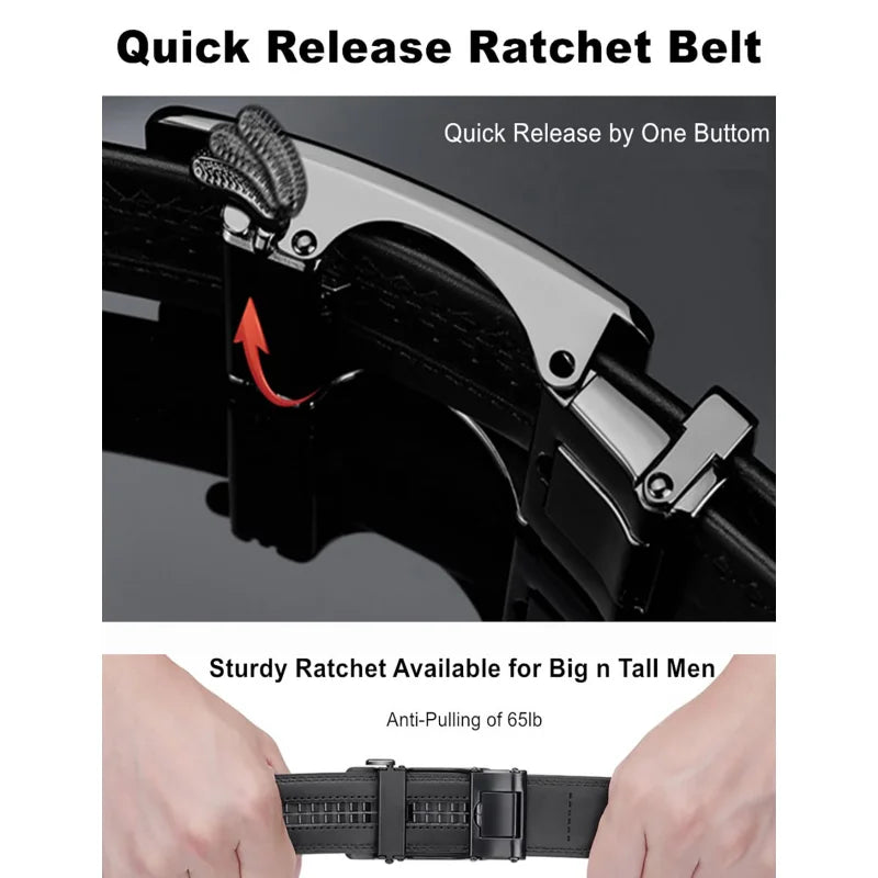 High Quality Genuine Leather Belt Men, Adjustable Buckle Belts