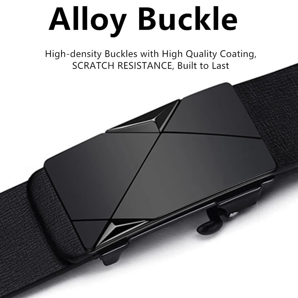 Stylish Men's PU Leather Belt Fashion Belts for Daily Leisure Festival Work Business Pants Automatic Metal Buckle Luxury Belts