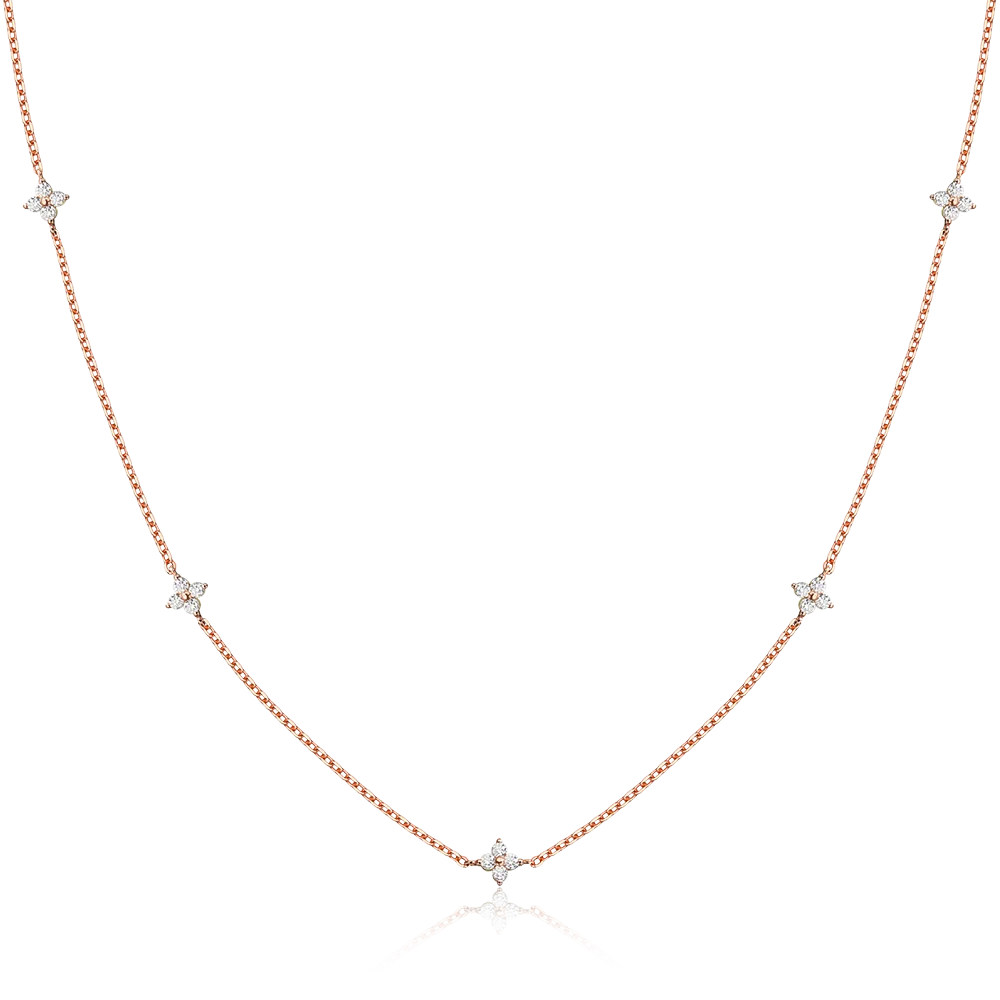 KNOBSPIN Four-Leaf Clover Moissanite Necklaces for Women 2mm D VVS1 GRA Certified Lab Moissanite s925 Sterling Silver Necklace