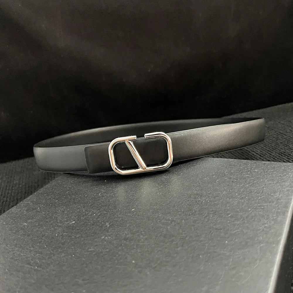Women's ‌real Leather Belt, High-end Italian Brand Women's Belt, Personalized Business Belt, Versatile Fashion Accessory for Jeans. Suitable for Pairing with Dresses, Trendy Luxury Brand Girl Style Belt, Can Be Used on Both