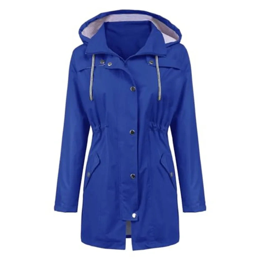 LOMON Raincoat Women Waterproof Long Hooded Trench Coats Lined Windbreaker Travel Jacket S-XXL