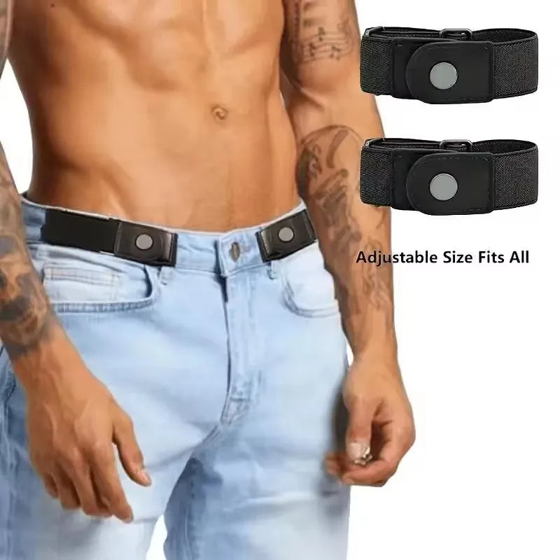 2pcs set No Buckle Elastic Belt, Adjustable Invisible Belts