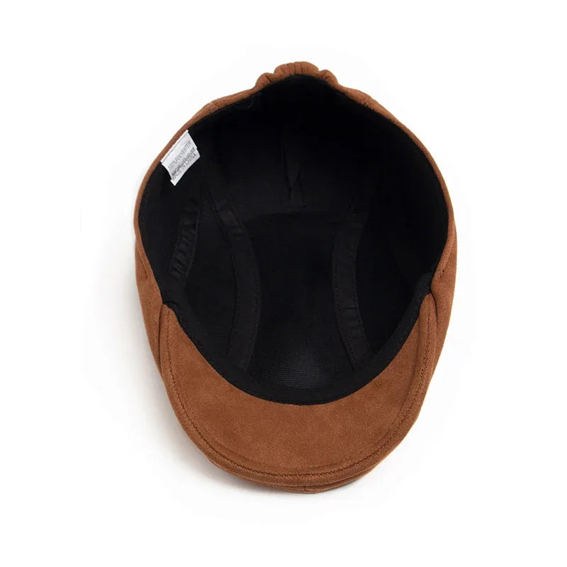 Suede Autumn Winter Beret Fashion Vintage Men Women Newsboy Hat