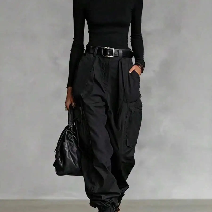 Loose Wide Leg Cargo Pants For Women With Multiple Pockets Casual Jogger Pants
