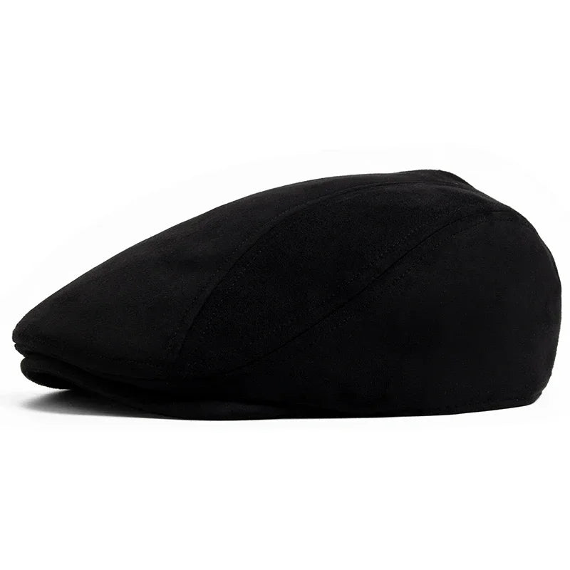 Suede Autumn Winter Beret Fashion Vintage Men Women Newsboy Hat