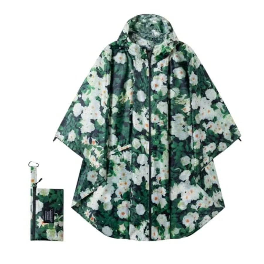 Hooded Rain Ponchos for Adult - Rain Coat and Rain Jacket with Waterproof Pocket and Zipper