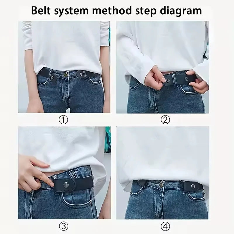 2pcs set No Buckle Elastic Belt, Adjustable Invisible Belts