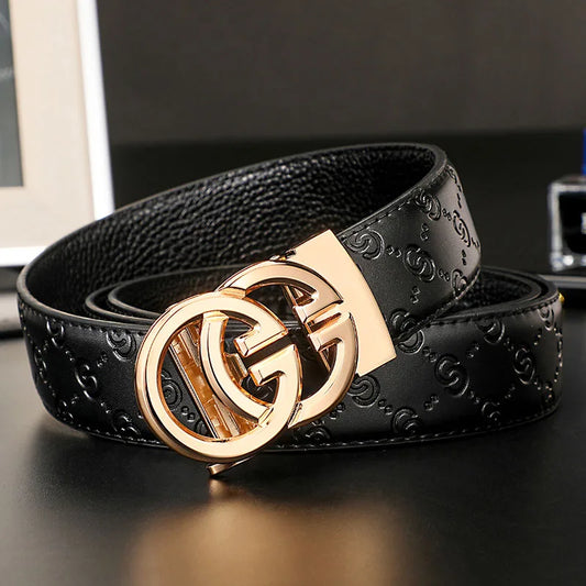 2025 New Width 34mm Belts for Women Girls Dress Fashion Waist Belt Cowhide LeatherMetalBuckle men Belt Leisure Jeans Waistband
