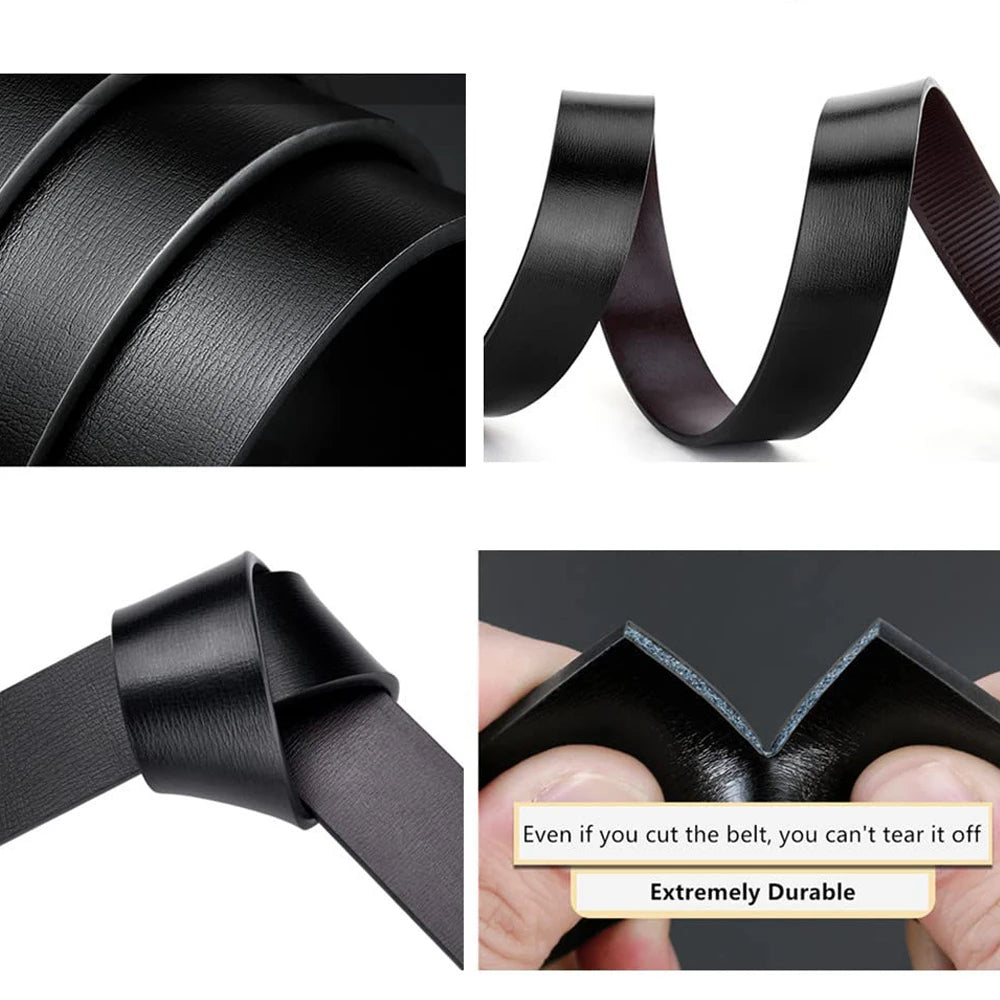 Stylish Men's PU Leather Belt Fashion Belts for Daily Leisure Festival Work Business Pants Automatic Metal Buckle Luxury Belts
