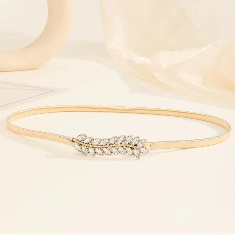 Fashion Elastic Chain Belt Female Waist Adjustable Desinger Belt For Women High Quality Luxury Brand Dress Skirt Jeans Waistband